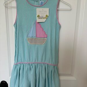 Trotter Kids Sail Away Striped Casual Dress
